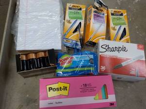 lot 33 image: Post -its, C Batteries, Notepads, S...
