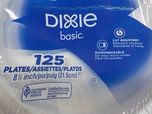 lot 34 image: Dixie 125 ct 8 12 Paper Plates...