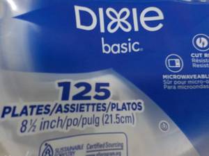 lot 35 image: Dixie 125 ct 8 12 Paper Plates...