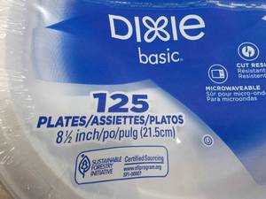 lot 37 image: Dixie 125 ct 8 12 Paper Plates...