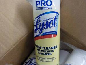 lot 284 image: 12 ct 24 oz Cans Lysol Foam Cleaner...