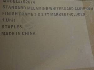 lot 296 image: Melamine White Board Aluminum Frame...