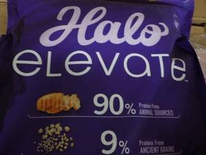 lot 327 image: 20 lb Bag Halo Elevate Puppy Food...