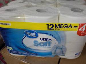 lot 330 image: 12 Mega Rolls Great Value 2 Ply Toi...