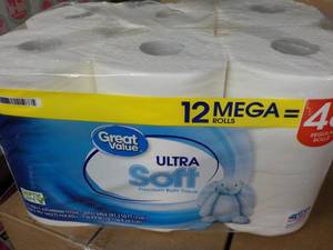 lot 332 image: 12 Mega Rolls Great Value 2 Ply Toi...