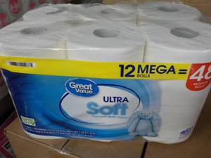 lot 333 image: 12 Mega Rolls Great Value 2 Ply Toi...