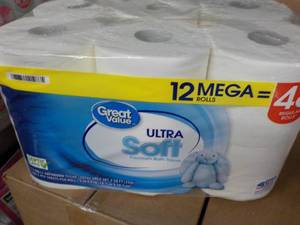 lot 334 image: 12 Mega Rolls Great Value 2 Ply Toi...