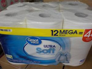 lot 336 image: 12 Mega Rolls Great Value 2 Ply Toi...