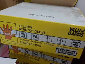 lot 370 image: Valu Gards Yellow Stretch Gloves 10...