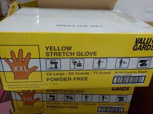 lot 371 image: Valu Gards Yellow Stretch Gloves 10...