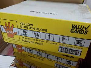 lot 373 image: Valu Gards Yellow Stretch Gloves 10...