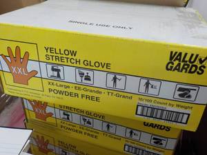 lot 374 image: Valu Gards Yellow Stretch Gloves 10...