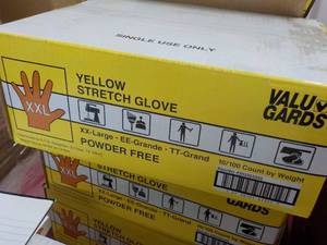 lot 375 image: Valu Gards Yellow Stretch Gloves 10...