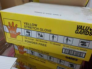 lot 376 image: Valu Gards Yellow Stretch Gloves 10...