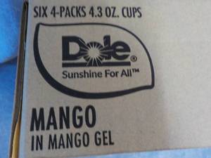lot 62 image: 6 - 4 packs 4.3 oz Dole Mango in Ma...
