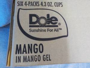 lot 64 image: 6 - 4 packs 4.3 oz Dole Mango in Ma...