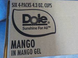 lot 66 image: 6 - 4 packs 4.3 oz Dole Mango in Ma...