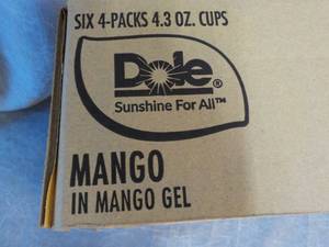 lot 68 image: 6 - 4 packs 4.3 oz Dole Mango in Ma...