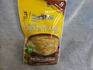 lot 119 image: 6 ct Shore Lunch Chicken Noodle Soup Mix best date 08302023