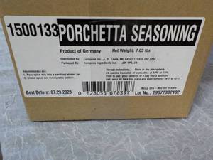 lot 134 image: Case of 85 Pkgs EZ Savorings Porchetta Rub Seasonings product of Germany best date 07292023