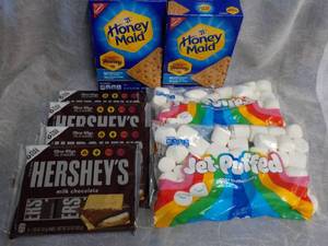lot 159 image: Smores Kit- 2 Boxes Honey Maid Grah...