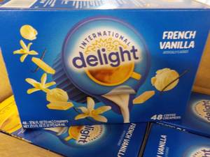 lot 228 image: 4 - 48 ct boxes International Delight French Vanilla Coffee Creamers past best date