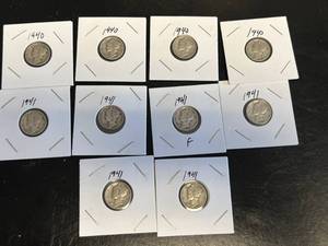 10 - Mercury Dimes 4-1940, 6-1941
