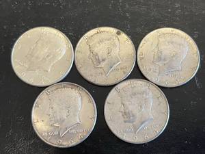 5 - 1964 Kennedy Half Dollars