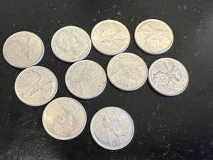 10 - Canadian Quarters 50% Silver