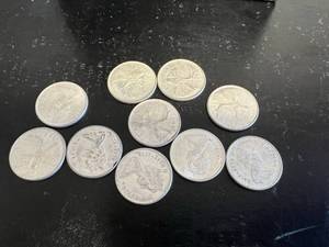10 - Canadian Quarters 50% Silver