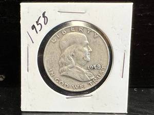 1958 D Franklin Half Dollar