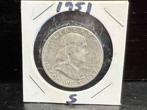 1951 S Franklin Half Dollar