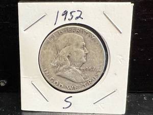 1952 S Franklin Half Dollar