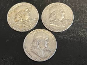 3 - 1952 D Franklin Half Dollars
