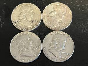4 - 1962 D Franklin Half Dollars