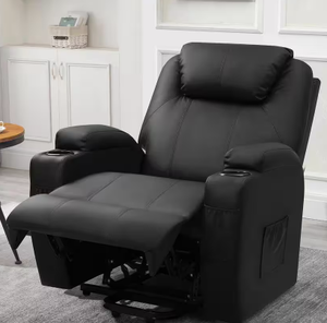 Best Seller Labor Day Savings LACOO Big and Tall Black Power Lift Recliner Chair for Elderly with Massage and Heat, Side Pockets and Cup Holders Model # T-LR84LMP0 Store SKU # 1007667312