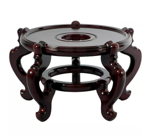 Oriental Furniture 12.5 in. Rosewood Fishbowl Stand in Rosewood Model # ST-FS102-Size12