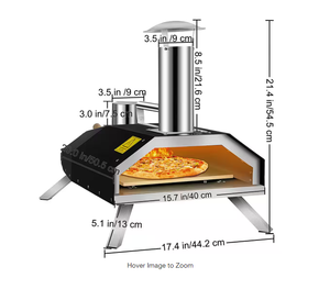 VEVOR Wood Burning Pizza Oven 12 in. Stainless Steel Portable Outdoor Pizza Oven with Complete Accessories for Outdoor Cooking Model # BXSPSLXXJLKSJXQ21V0 Store SKU # 1007645344