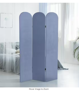 Oriental Furniture 6 ft. Blue 3-Panel Classic Arch Velvet Room Divider Model # CV-VEL1-BLU-3P Store SKU # 1008643100