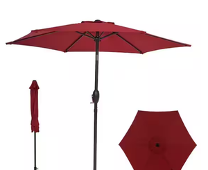 BANSA ROSE 7.5 ft. Patio Market Umbrellas,with Crank and Tilt Table Umbrellas,UV-Resistant Canopy in Red Model # YB00KN202107200007 Store SKU # 1006679950