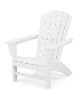 POLYWOOD Grant Park Traditional Curveback White Plastic Outdoor Patio Adirondack Chair Model # AD440WH Store SKU # 1002933536