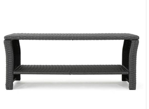 Noble House  St. Lucia Grey Faux Rattan Outdoor Coffee Table Internet # 310627270 Model # 53309