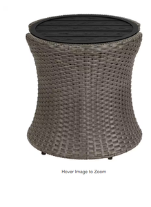 Hampton Bay 20.08 in. Fairlane Black Wicker Outdoor Side Table nternet # 319981959 Model # DE2292