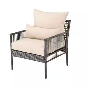 Patio Festival Wicker Outdoor Lounge Chair with Beige Cushion Model # PF21161 Store SKU # 1009698258