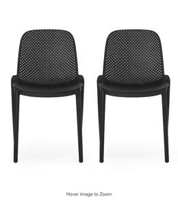 Noble House Ivy Black Stackable Plastic Outdoor Dining Chair (2-Pack) Model # 71577 Store SKU # 1005422947