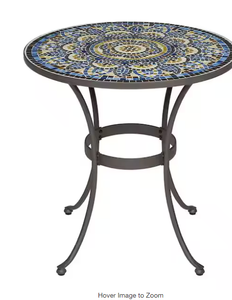 StyleWell Mix and Match Round Metal and Glass 28 in. Mosaic Patio Bistro Table Model # HD220044 Store SKU # 1007911165