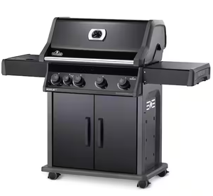 NAPOLEON Rogue 4-Burner Propane Gas Grill with Infrared Side Burner in Black