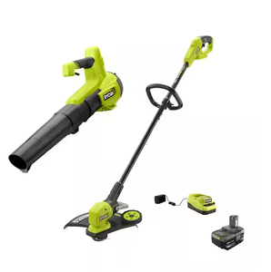 RYOBI ONE 18V Cordless 13 in. String TrimmerEdger and Blower with 4.0 Ah Battery and Charger Model # P2039 Store SKU # 1007574956