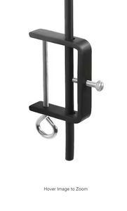 2 Pack ACHLA DESIGNS 46 in. H Black Powdercoated Wrought Iron Outdoor O-Hook Railing Poles for String Lights