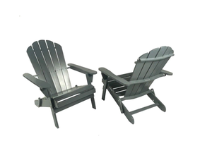 2 Pack Hampton Bay Graphite Folding Wood Patio Adirondack Chairs  Model # AD-11 Store SKU # 1006522436